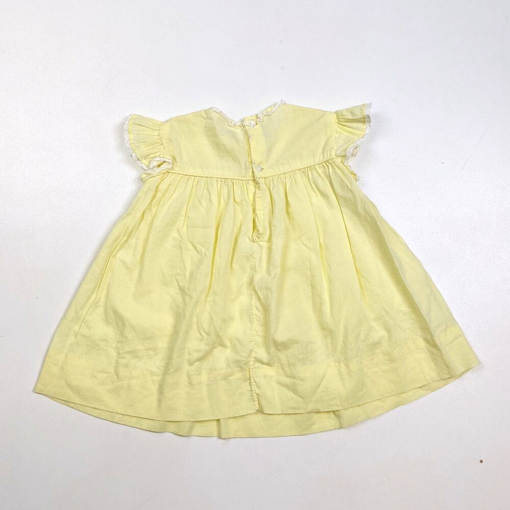 Vintage Honeysuckle Dress Baby Girls Sz 12m Yellow Daisy Dainty Everyday - Picture 3 of 5